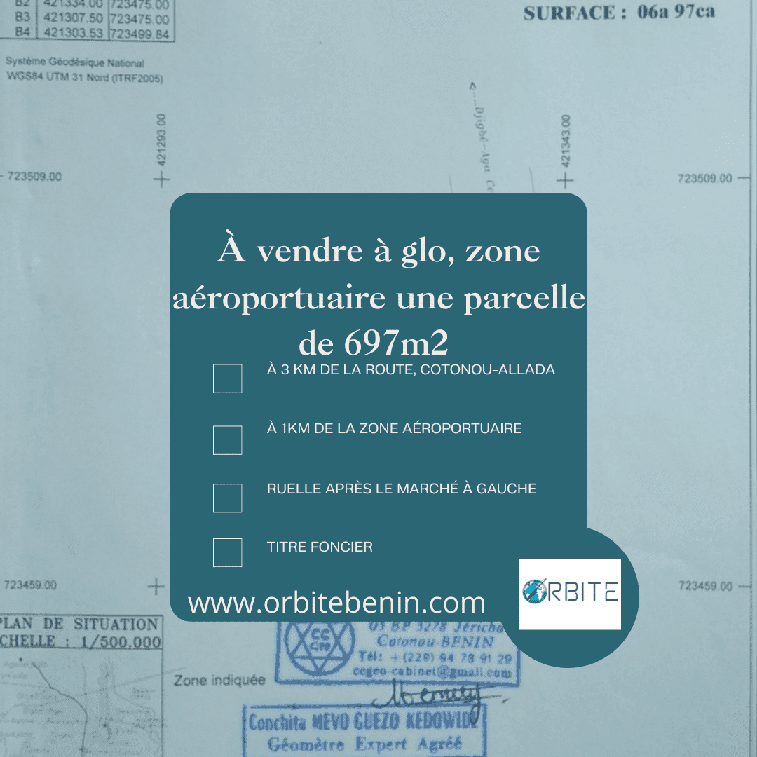Photo du bien Parcelle de 697 m² avec titre foncier à vendre à Glo-Djigbé
